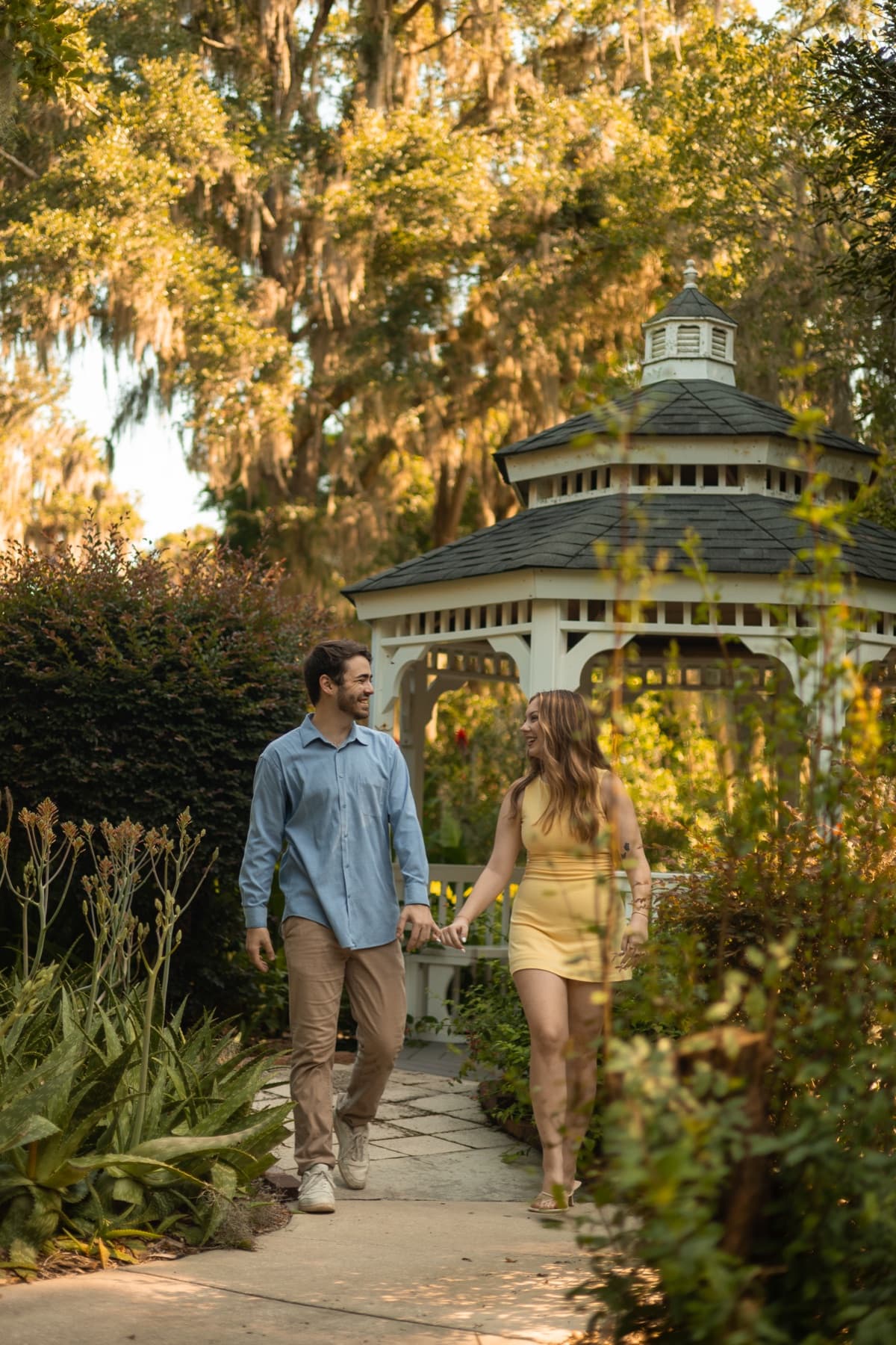 Walking to the gazebo